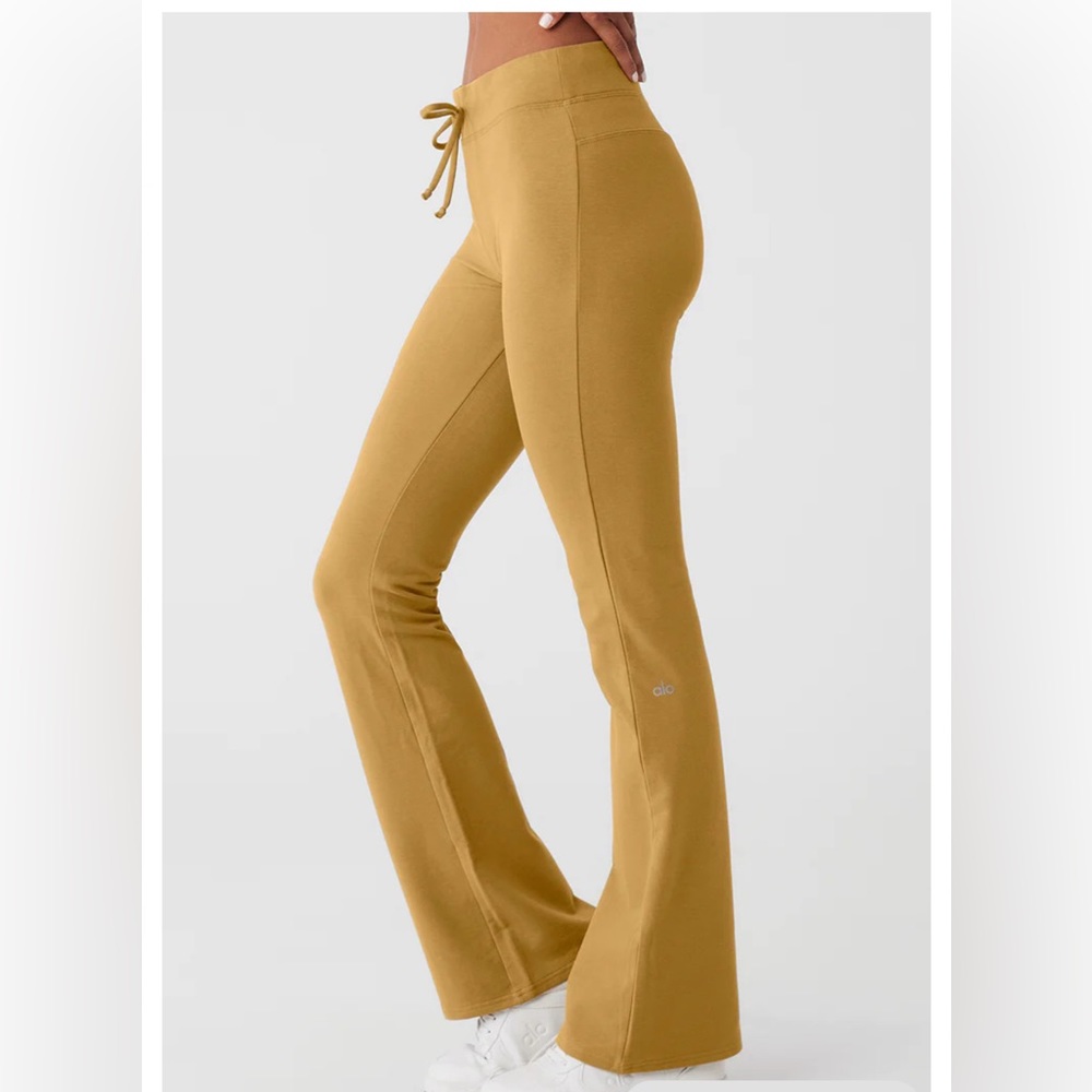 Sway bootcut sweatpant Golden Olive Branch color by Alo Yoga